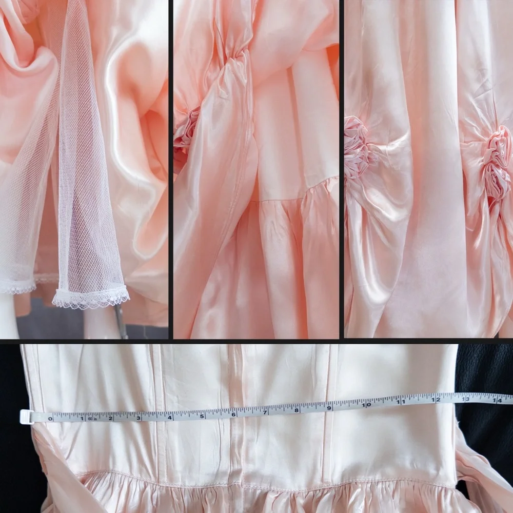 Vintage Gunne Sax 1970s Dress by Jessica Mcclintock, waist ~25” - Picture 4 of 12